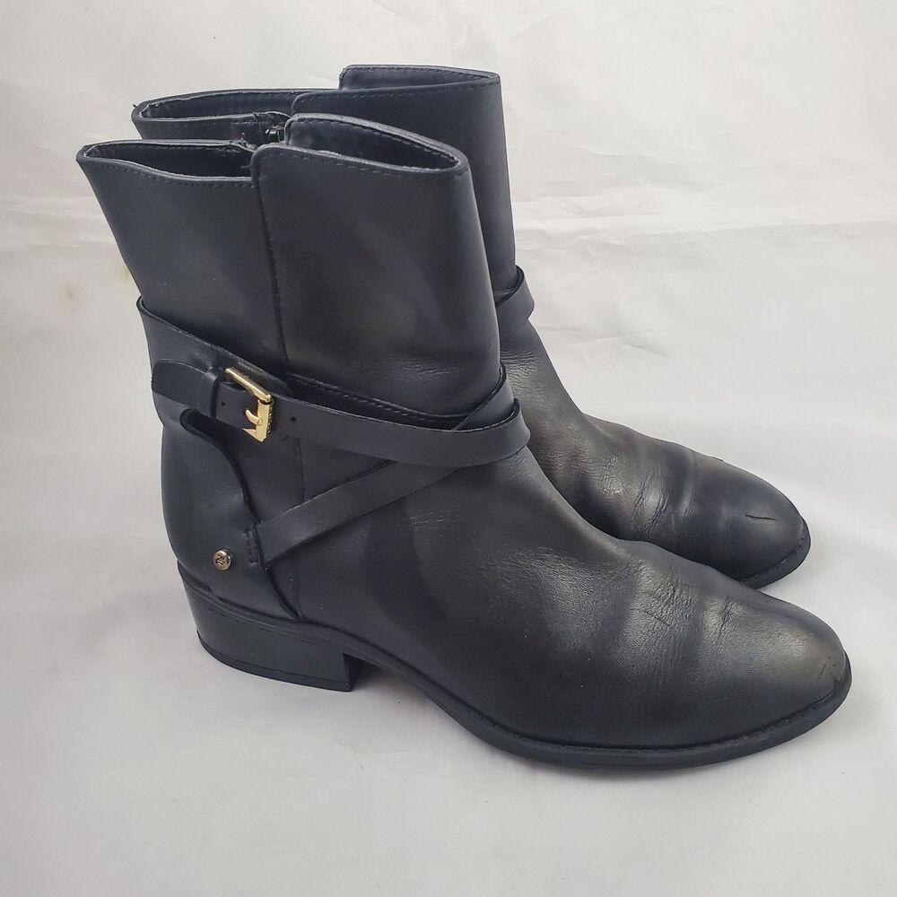Ralph Lauren Women's Marisol Booties 7 Black Leather Classic Equestrian Capsule